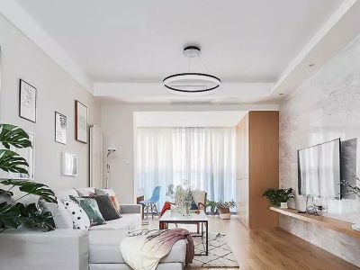 锦东庭园87平二居室北欧极简风格装修案例