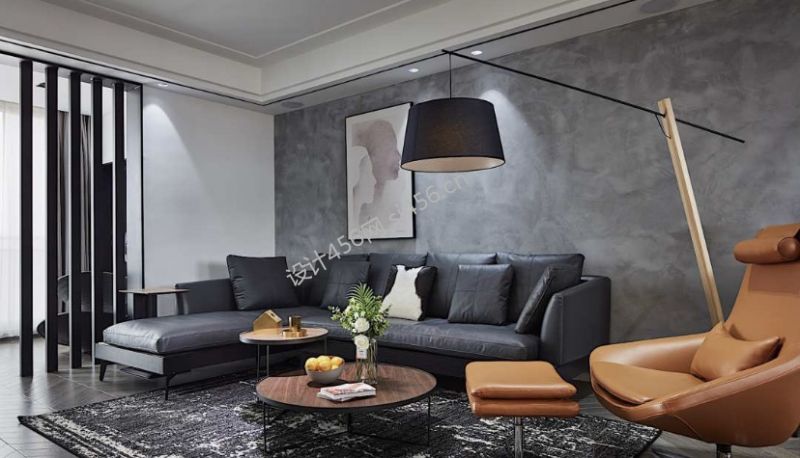 135平三居室现代简约风格客厅装修效果图