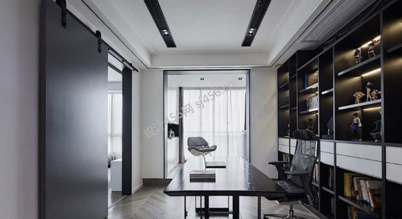 135平三居室现代简约风格书房装修效果图
