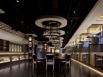 中餐厅500平方中式风格装修案例