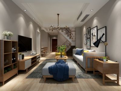 大溪地130平米现代简约复式装修案例