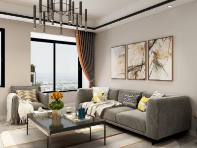 时代领峯现代风格108平米装修案例