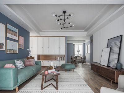 玉兰苑小区115平米北欧简约三居室装修案例