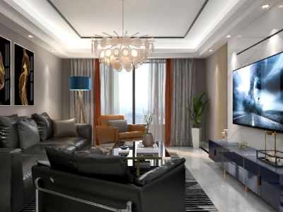 翡翠天际现代风格150平米装修案例