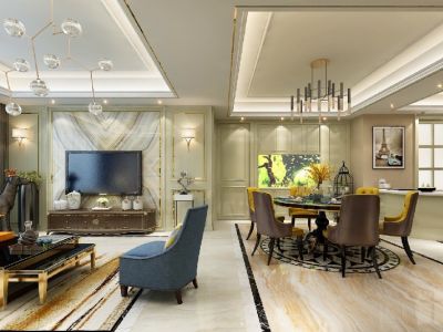 包河花园133平米美式风格平层装修案例