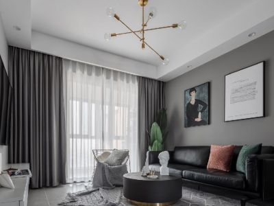 三汇·金府现代风格91平米三居室设计效果图案例