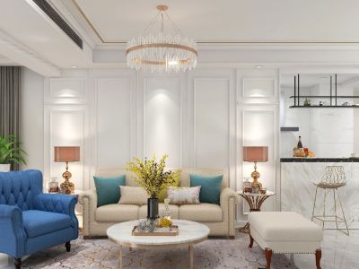 瀚山1号美式风格120平米装修案例