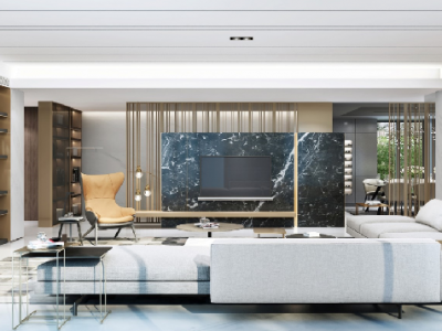 御景名城121㎡现代轻奢三居室装修案例