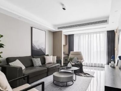 融信澜宸简约风格126平米三室设计效果图案例