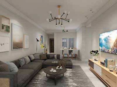 玉屏望郡现代风格90平两居室装修案例