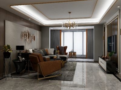 融侨锦江悦府103平米轻奢风格装修案例