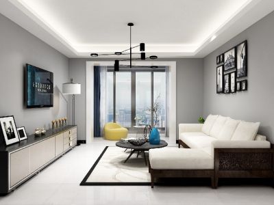 御泉万景101平米现代三居室装修案例