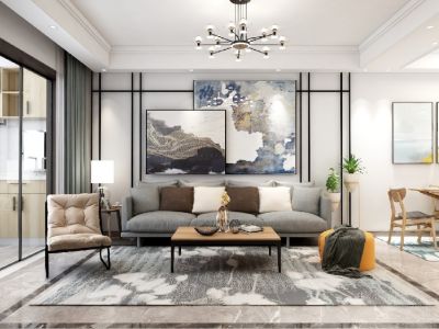 紫荆嘉园北欧风格127平米三居室装修案例