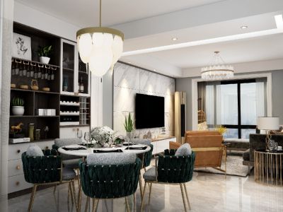 奥体金茂悦温馨三居室115平米装修案例