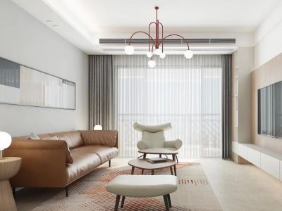 奥园·翡翠岚都简约风格111平米三居室装修效果图案例