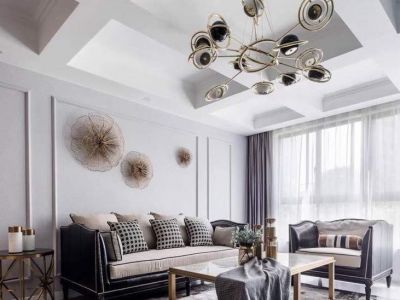 虎山路小区美式风格120平米三居室装修案例