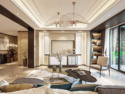 科华·北辰天璞奢华风格134平米三居室装修设计图案例