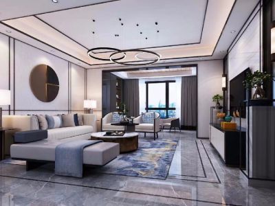 卓锦城6期紫郡115平米中式三居装修案例