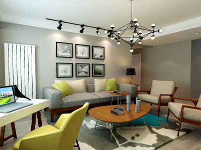 桂锦苑112平三居室北欧风格装修案例