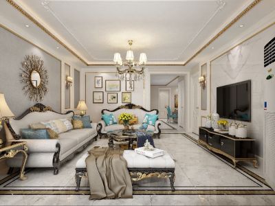 天汇世纪花苑150平米三居欧式装修案例