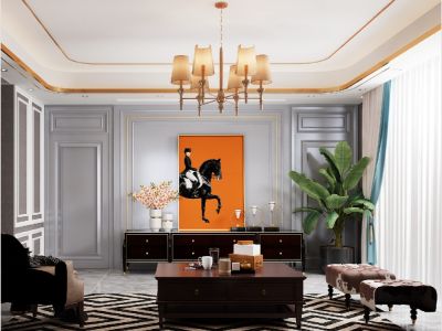 金阳小区175平米美式三居装修案例