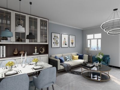 城建小区95平米现代二居室装修案例