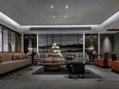 常发清扬御庭138平米四居室典雅新中式装修案例