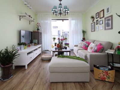 商鼎国际田园风格112平米三居室装修案例