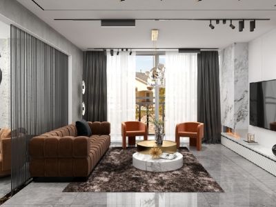 阳光月秀125㎡三居室现代风格装修案例