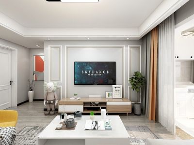 富临原山95㎡现代简约风格三室两厅装修案例