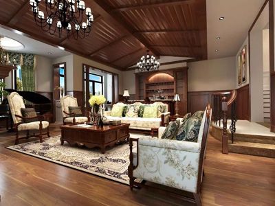 新梁溪人家180平米中欧混搭风格别墅装修案例