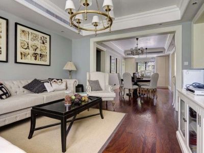 保利中央公园125平米现代美式风格三居室装修案例