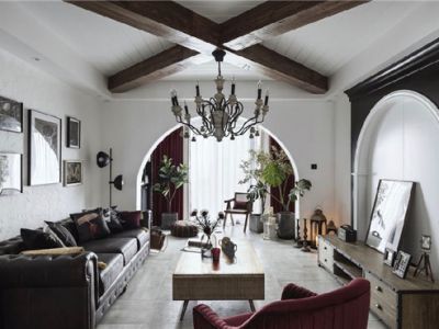 尚品天城146平米三居室美式乡村装修案例