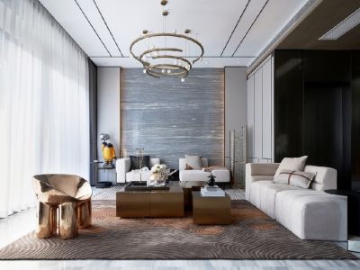 滨江天越中式风格168平米三居室设计效果图案例