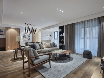 金海南城首座·阳光里现代风格117平米三居室设计效果图案例