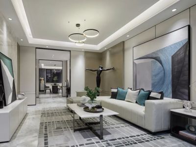 建发春江泊月现代风格103平米装修案例