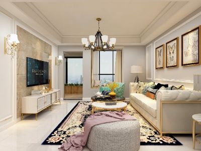 盛景澜庭欧式风格135平米装修案例