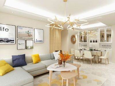 兴发御景湾北欧风格125平米装修案例