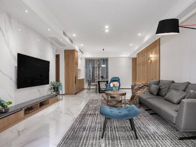 远洋风景150㎡三居室现代风格装修案例