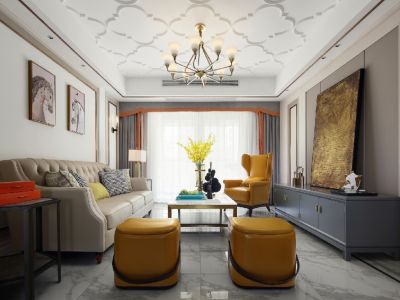 哈佛映像127㎡三居室现代风格装修案例