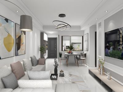 堂宏国际93㎡现代简约风格三居室装修案例