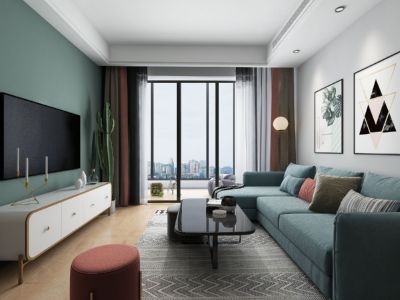 碧兴园北欧风格102平米三居室装修案例