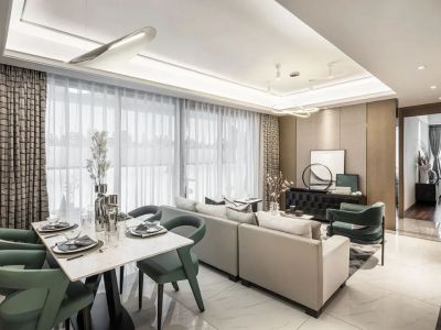 仁恒海和云庭现代风格101平米装修案例