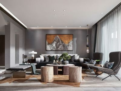 浅棠平江花园现代风格186平米装修案例