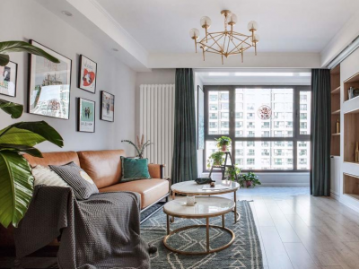 世茂福晟·弘府北欧风格77平米二居室装修效果图案例