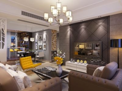 世欧王庄120平米欧式混搭三居室装修案例