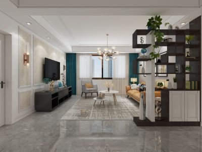 海景花园114平米现代简约三居室装修案例