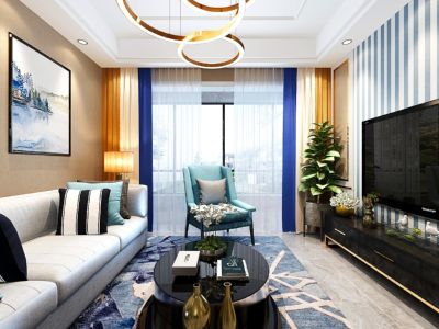 光明世家135㎡现代风格三居室装修案例