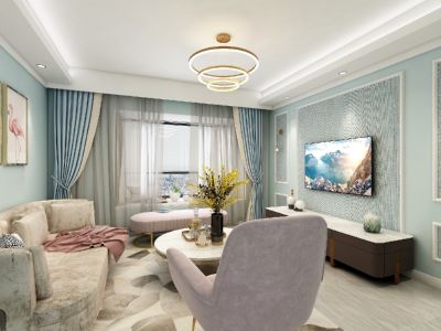 海关宿舍108㎡法式浪漫三居室装修案例