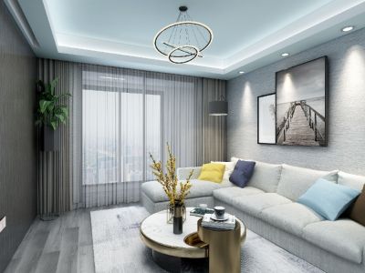 福莲花苑100㎡现代简约风格三居室装修案例